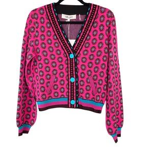 D DIANE VON FURSTENBERG  Bryant Intarsia-Knit Cardigan
